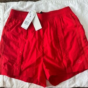 Adidas Women’s Red Athletic Shorts Lightweight Elastic Waist